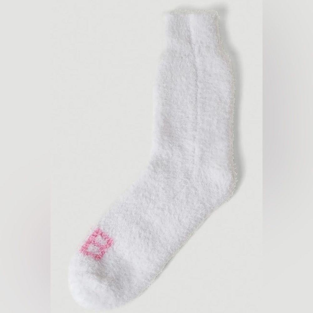BALENCIAGA homewear fuzzy socks white pink logo NWT - Picture 1 of 6